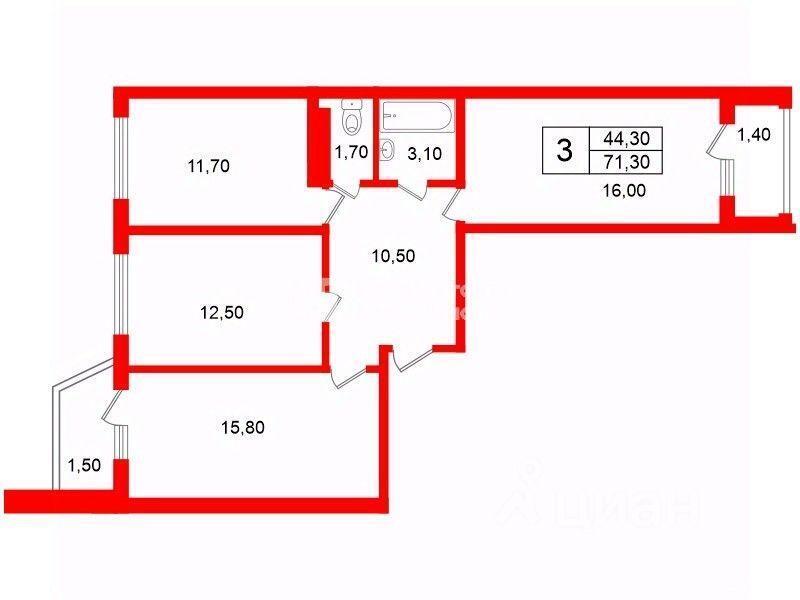 квартира р-н Всеволожский г Мурино ул Шоссе в Лаврики 78к/2 Девяткино фото 2