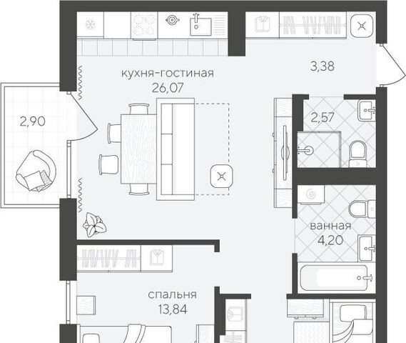 квартира р-н Ленинский ул Сергея Свиридова 13 фото