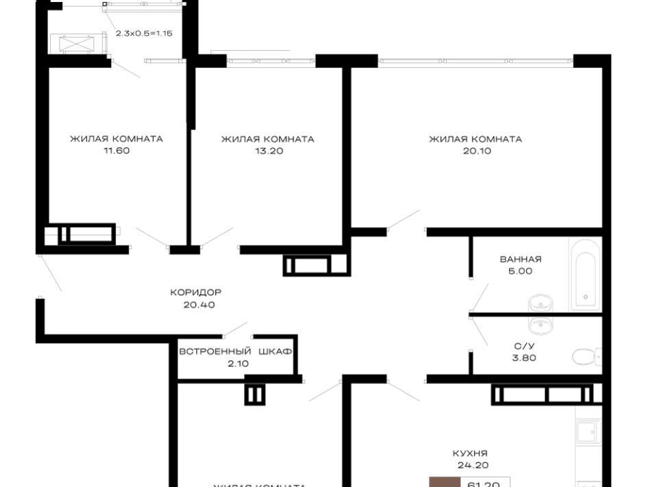 квартира г Краснодар р-н Прикубанский Школьный микрорайон ул Школьная 1 фото 1
