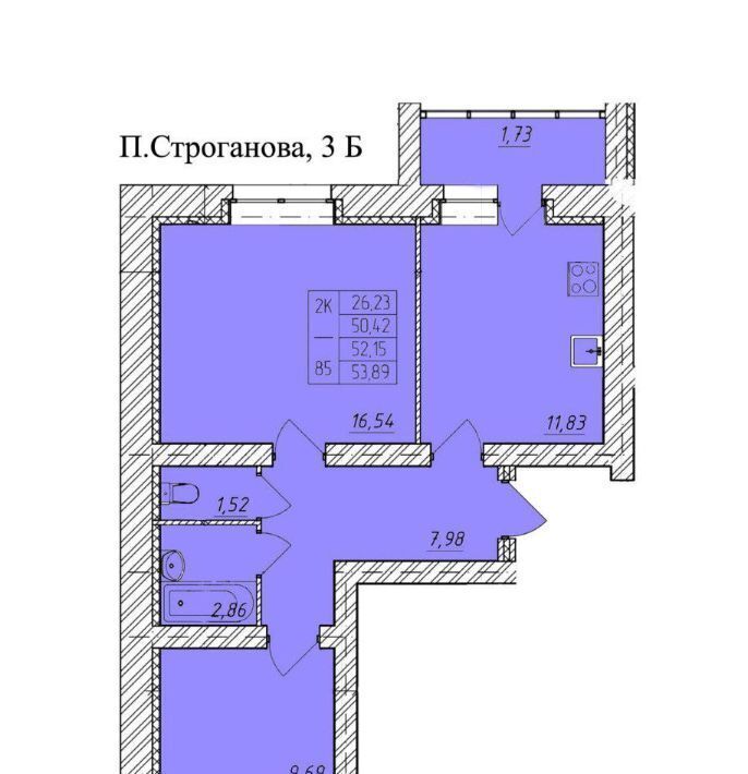 квартира г Тамбов ул имени Павла Строганова 3б фото 1