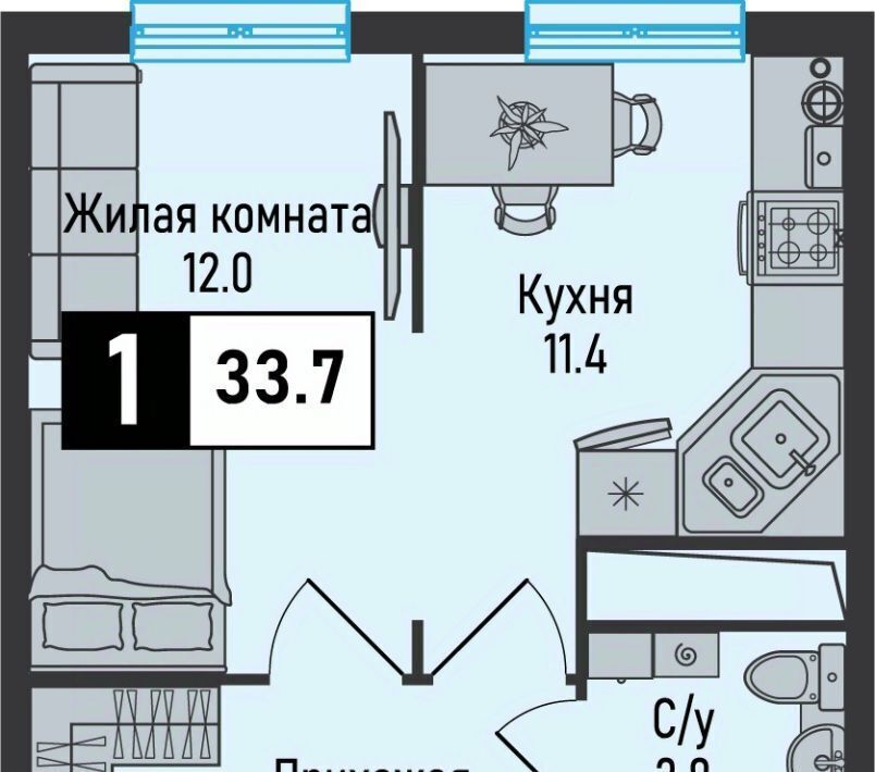 квартира г Железноводск п Иноземцево п Капельница ЖК «Живописный» фото 1