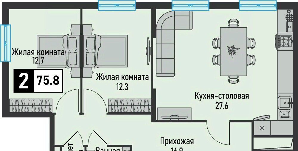 квартира г Железноводск п Иноземцево п Капельница ЖК «Живописный» фото 1