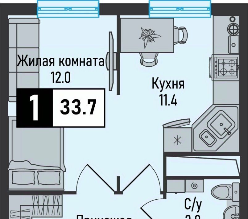 квартира г Железноводск п Иноземцево п Капельница ЖК «Живописный» фото 1