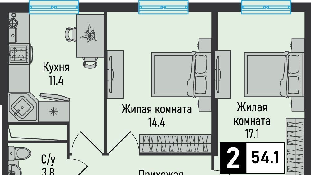 квартира г Железноводск п Иноземцево п Капельница ЖК «Живописный» фото 1