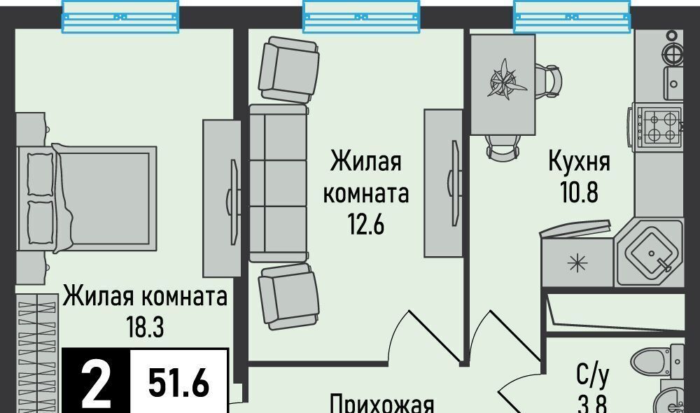 квартира г Железноводск п Иноземцево п Капельница ЖК «Живописный» фото 1