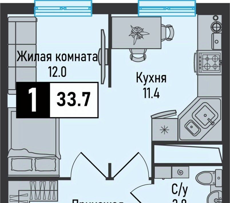 квартира г Железноводск п Иноземцево п Капельница ЖК «Живописный» фото 1