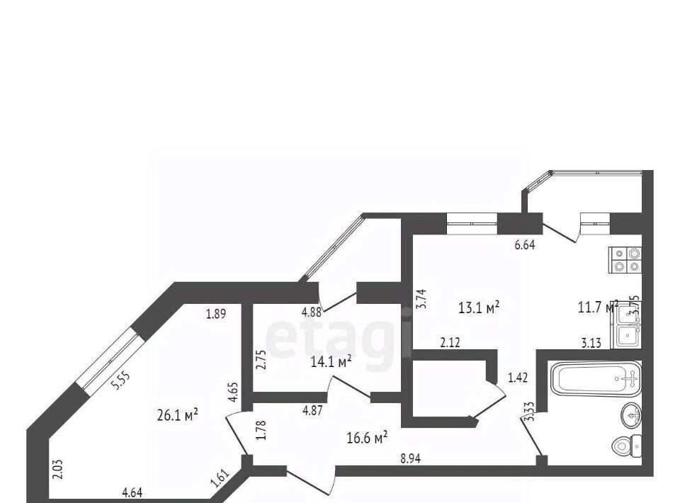 квартира г Сыктывкар ул Орджоникидзе 33/45 фото 2