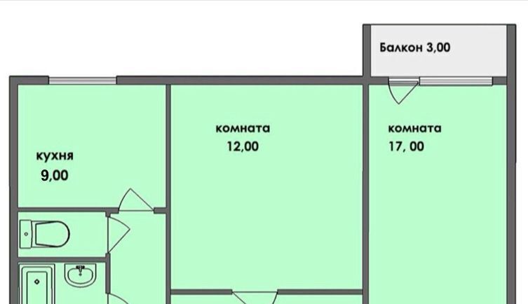 квартира г Челябинск р-н Курчатовский пр-кт Комсомольский 105 фото 1
