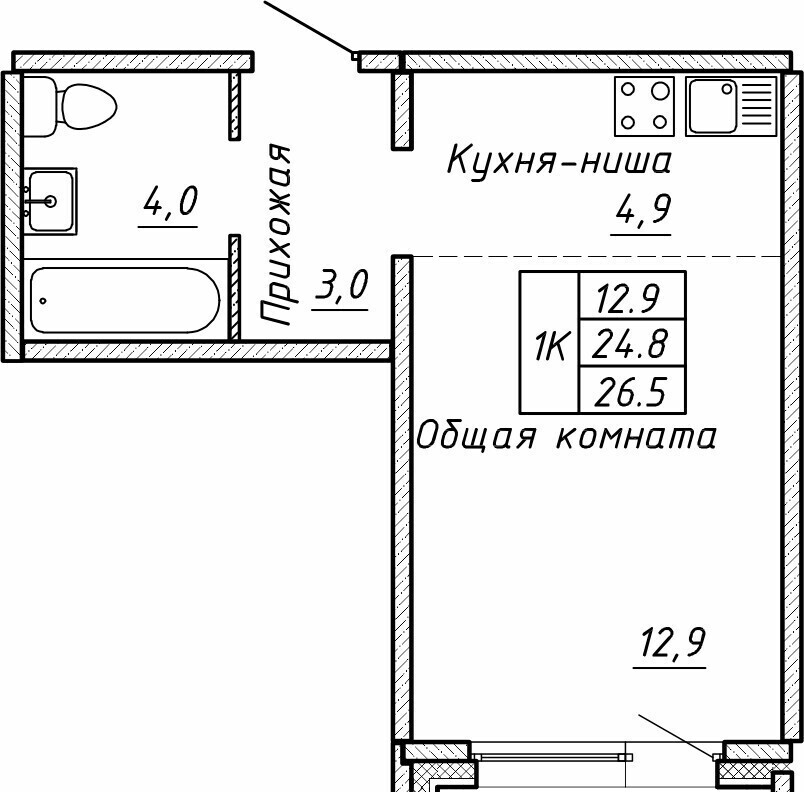 квартира г Новосибирск пр-кт Красный 324 фото 2