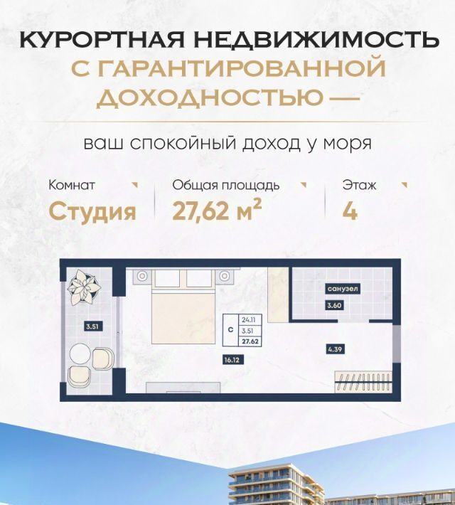 квартира р-н Анапский г Анапа Лучи жилой комплекс фото 1