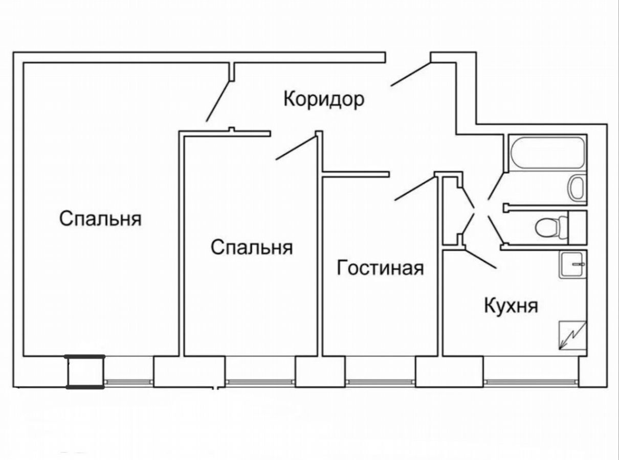 квартира г Набережные Челны р-н Центральный 16-й комплекс Республика Татарстан Татарстан, 10 фото 11