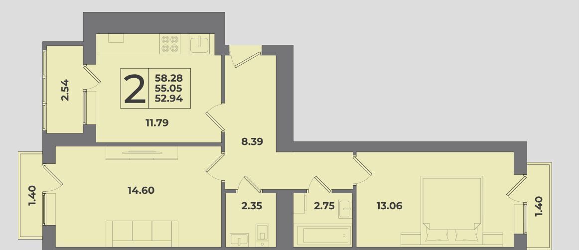 квартира г Калининград р-н Московский ул У.Громовой 6 фото 2