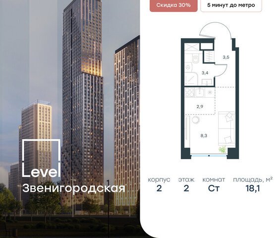метро Хорошёво жилой комплекс Левел Звенигородская, к 2 фото