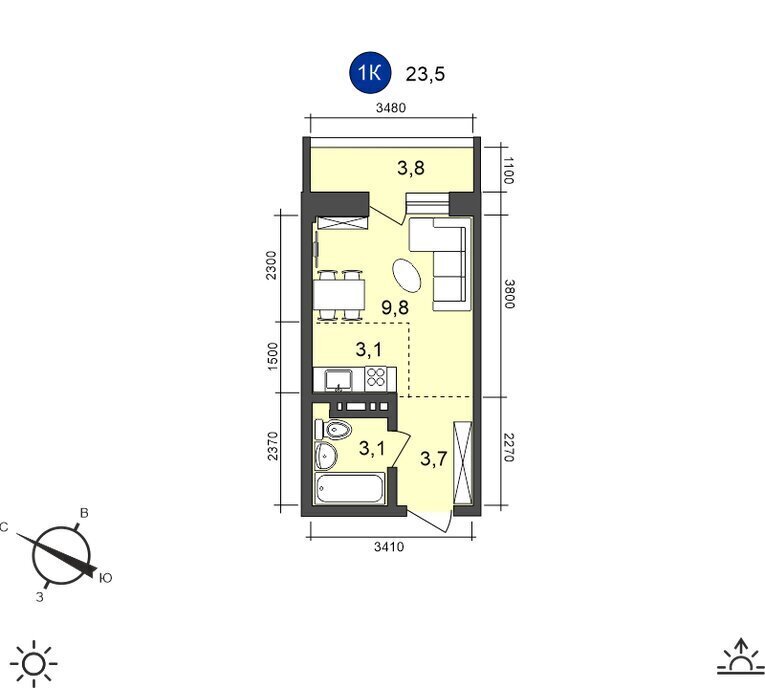 квартира г Иркутск ул Старо-Кузьмихинская 36/1 фото 1