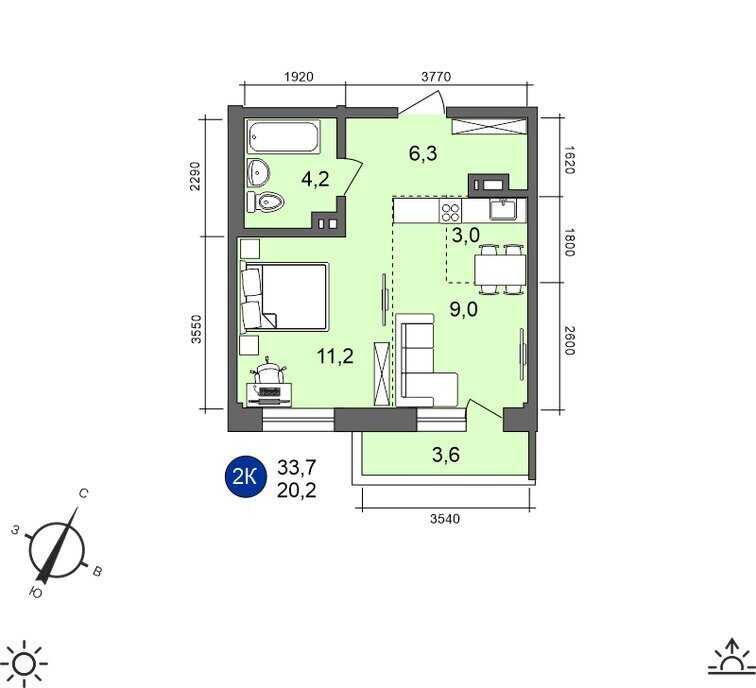 квартира г Иркутск ул Старо-Кузьмихинская 36/1 фото 1