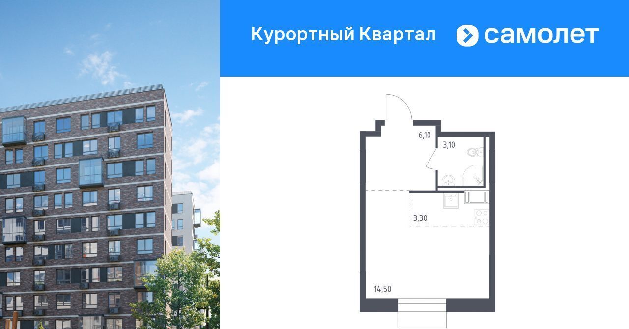 квартира г Санкт-Петербург п Песочный ул Школьная 80 метро Парнас фото 1