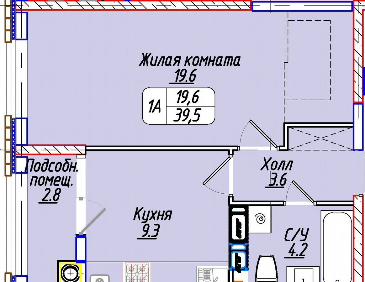 квартира г Ставрополь р-н Ленинский ЖК «Небо» ул. Лермонтова/пер. Зеленый фото 4