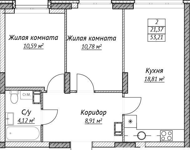 квартира г Нижний Новгород Горьковская ул Медицинская блок 1. 2 фото 1