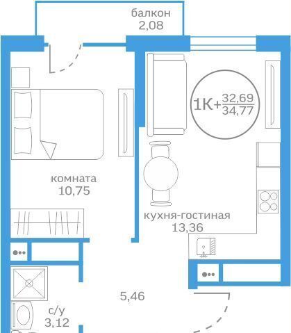 квартира г Тюмень р-н Калининский ул Краснооктябрьская 16 ЖК Меридиан Запад Калининский административный округ фото 2