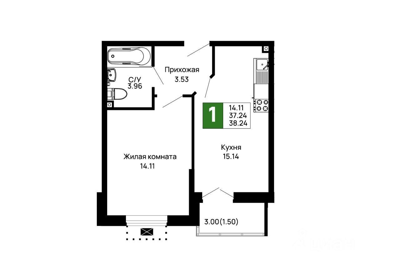 квартира г Майкоп пер Авиационный 3 фото 8