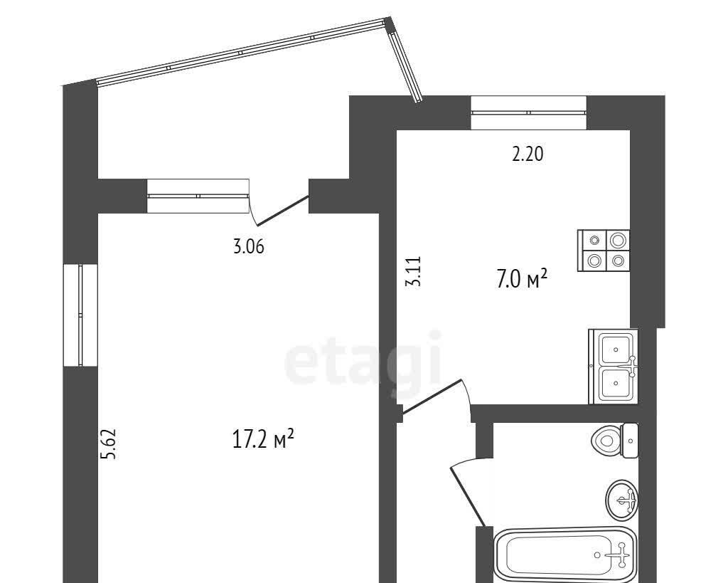 квартира г Омск ул Ватутина 7а 1-й м-н фото 31