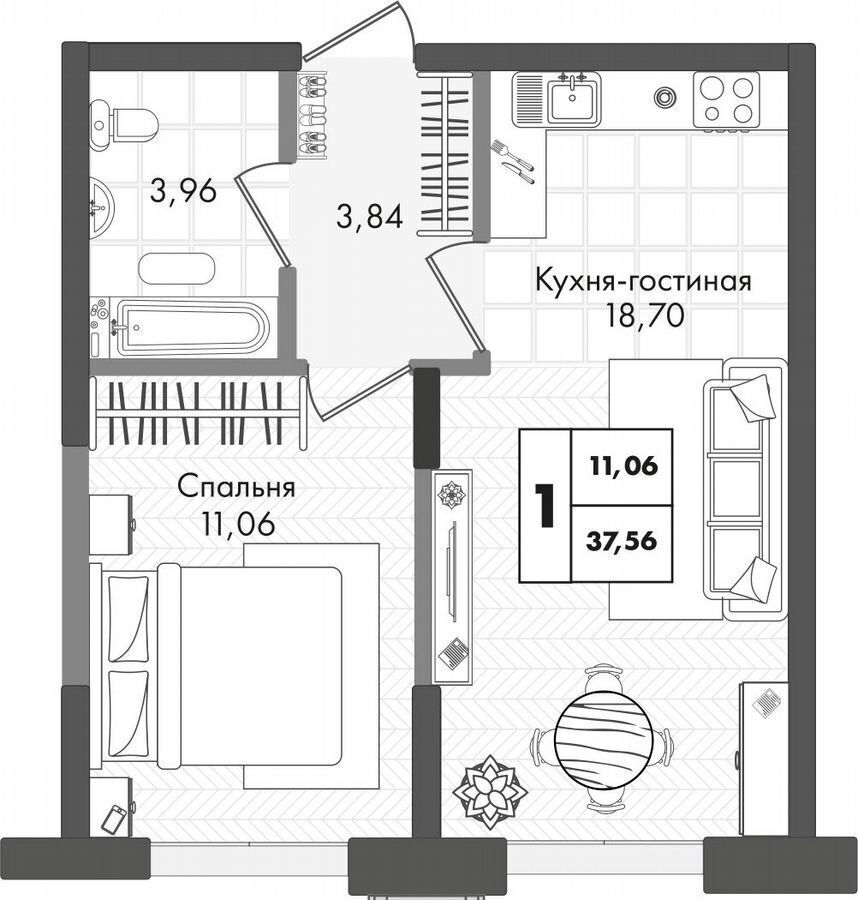 квартира г Краснодар р-н Прикубанский ул им. генерала Брусилова 1/3 д. 5 фото 1
