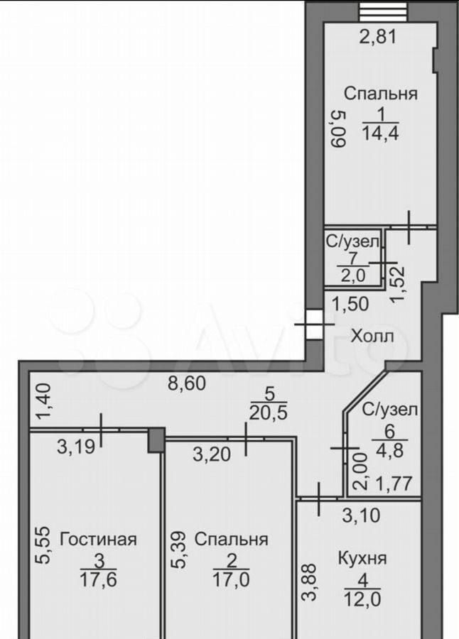 квартира г Санкт-Петербург метро Комендантский Проспект пр-кт Комендантский 51к/1 ЖК «Юбилейный квартал» округ Коломяги фото 2