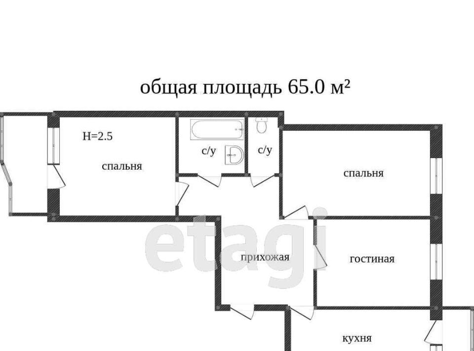квартира г Кострома п Малышково проезд Студенческий 31 фото 2