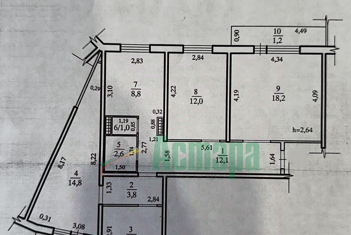 квартира г Чита р-н Центральный мкр Каштакский 1а фото 27