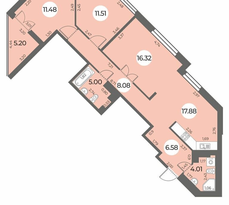 квартира г Санкт-Петербург метро Проспект Ветеранов ул Маршала Захарова 6с/3 фото 1