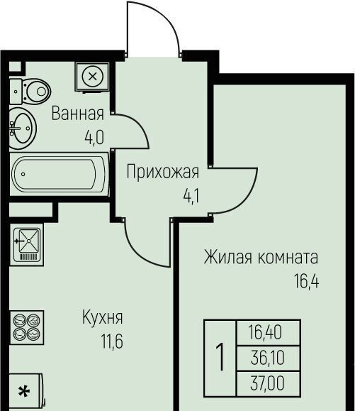 квартира г Краснодар п свх Прогресс п Березовый р-н Прикубанский ЖК Прогресс фото 1