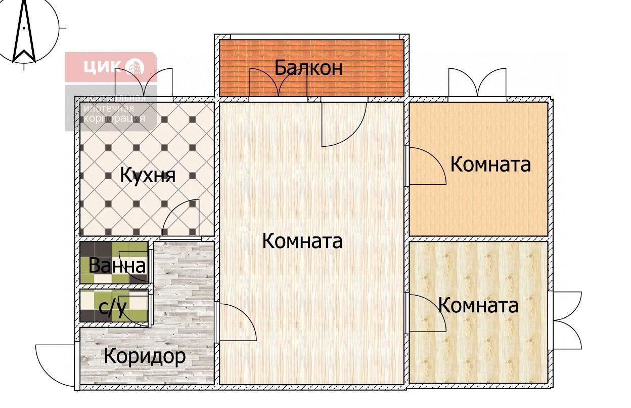 квартира г Рязань р-н Московский ул Великанова 7к/1 фото 1