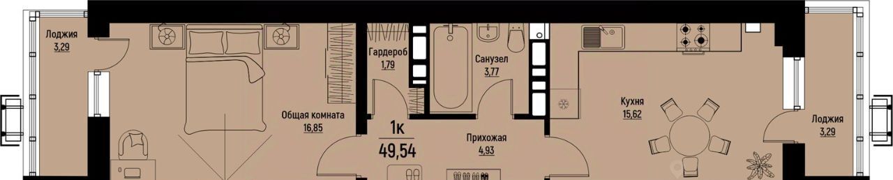 квартира г Пятигорск Скачки ЖК «Волна» фото 1