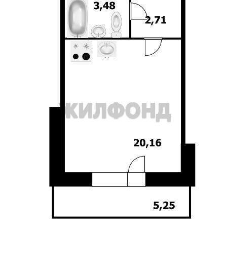 квартира г Новосибирск р-н Кировский ул Виктора Уса 1/2 микрорайон «Акатуйский» Площадь Маркса фото 13