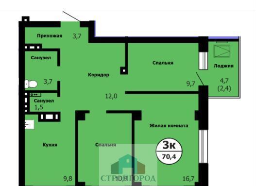 квартира г Красноярск р-н Октябрьский ЖК «Серебряный» ул. Вильского/Лесопарковая, стр. 3 фото 1