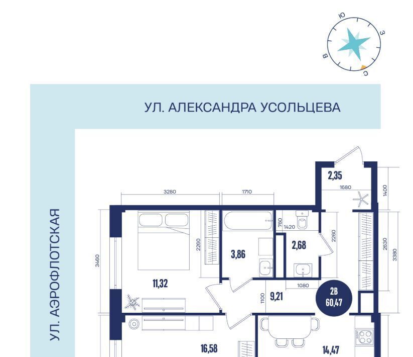 квартира г Сургут 39-й микрорайон посёлок Медвежий Угол ЖК «Крылов» фото 1