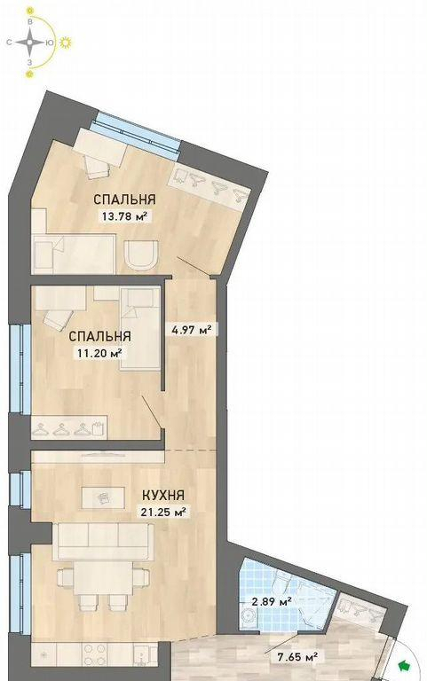 квартира г Екатеринбург п Широкая Речка Академический ул Николая Кичигина 7/3 фото 2