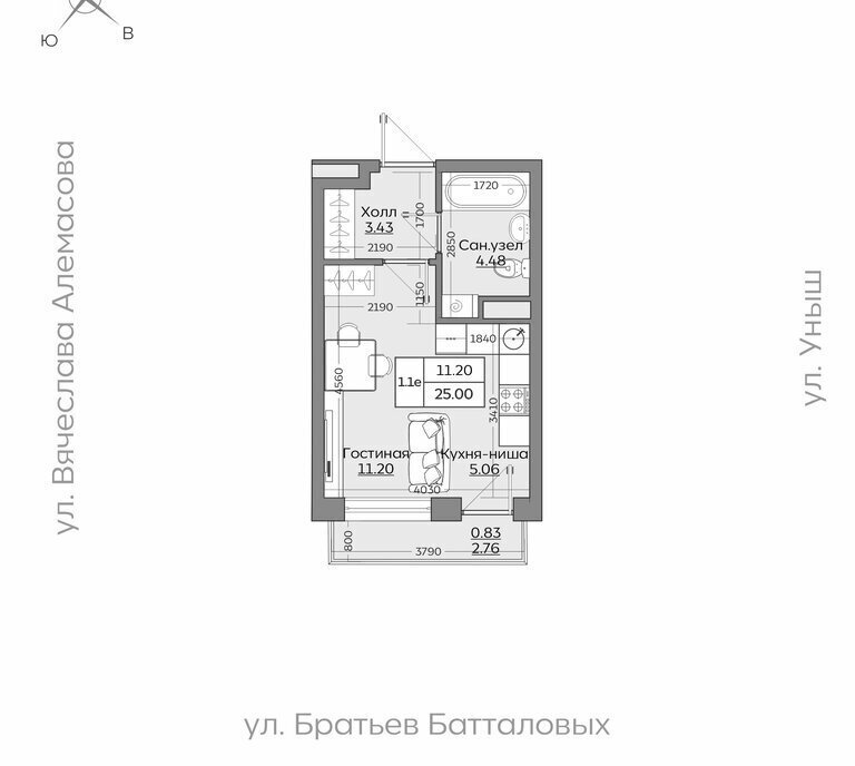 квартира г Казань р-н Приволжский ЖК «Батталовский» Проспект Победы фото 1