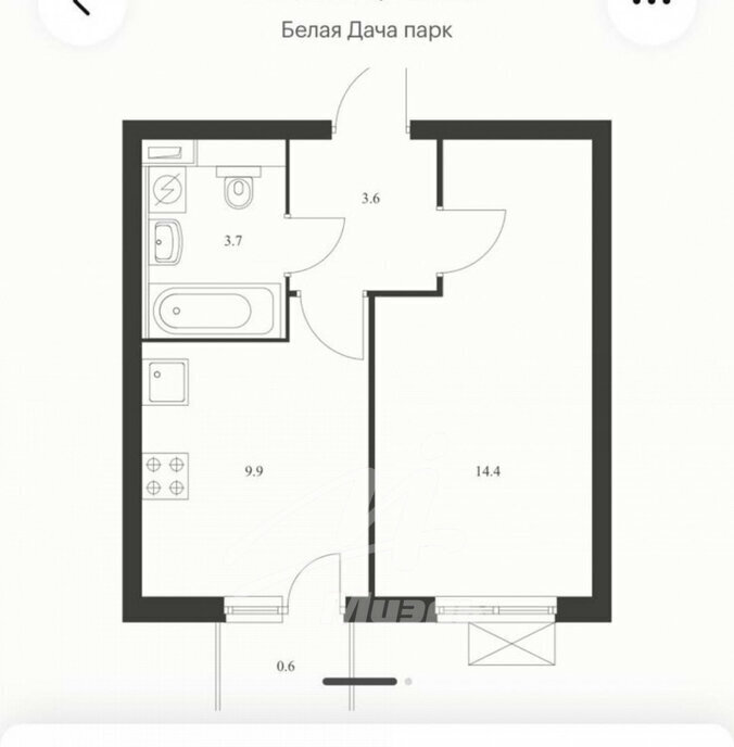 квартира г Котельники р-н мкр Парковый Котельники, 2к 1 фото 20
