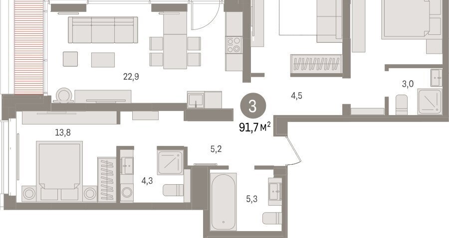 квартира г Тюмень жилой комплекс На Минской фото 2