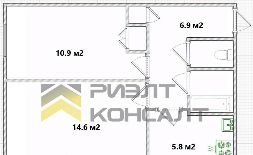 квартира г Омск р-н Ленинский ул Калинина 8 фото 2