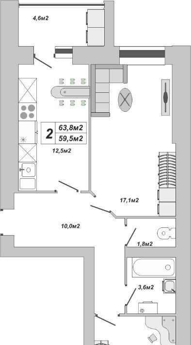 квартира г Тамбов р-н Октябрьский ул Чичерина 7/1к 3 фото 1