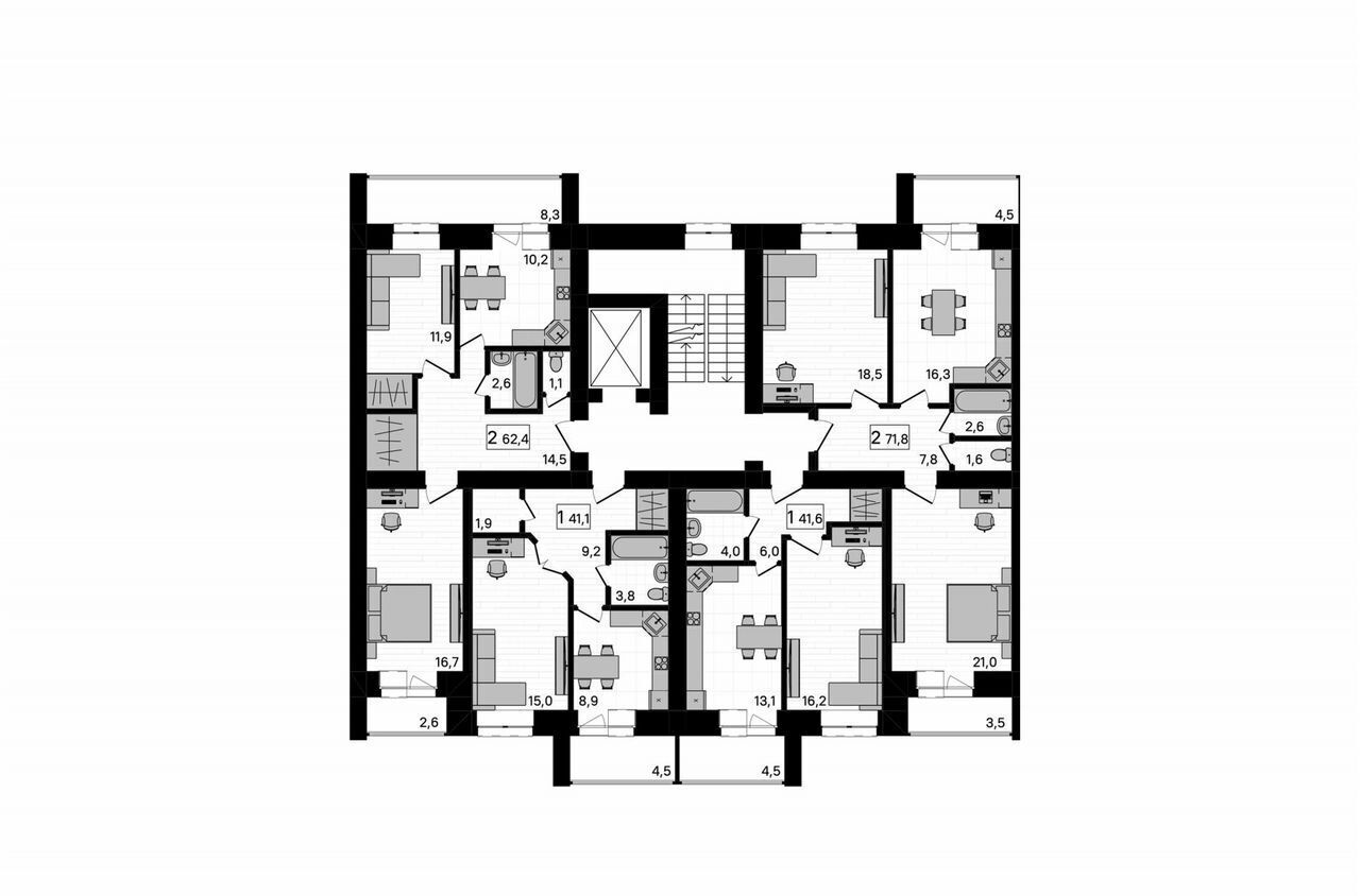 квартира г Благовещенск Европейский стр. 3, с. Чигири фото 4
