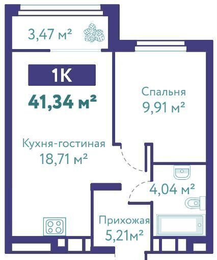 квартира г Тюмень р-н Ленинский ул Павла Никольского 10 ЖК «Акватория» корп. 1, блок-секция 1 фото 2