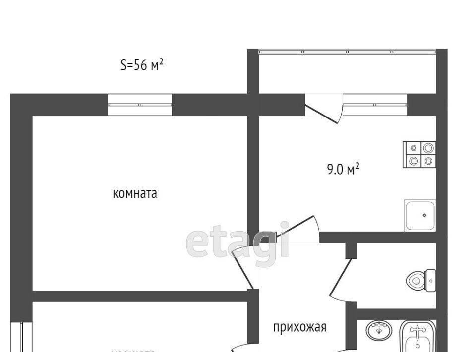 квартира г Тобольск 15-й микрорайон 39 фото 2