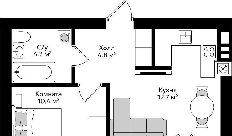 квартира р-н Гурьевский г Гурьевск ЖК «Новая резиденция» фото 1