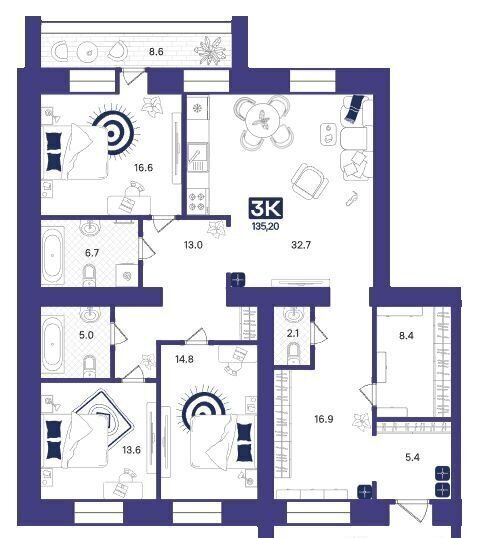 квартира г Тюмень р-н Центральный ул Тимофея Кармацкого 7 корп. 2 фото 2