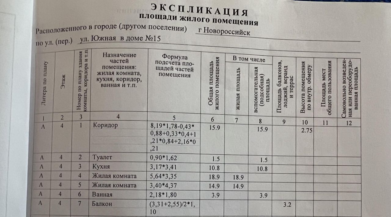 квартира г Новороссийск р-н Южный ул Южная 15 фото 2
