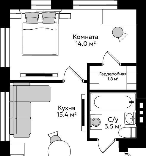 квартира р-н Гурьевский г Гурьевск Пражский жилой комплекс фото 1