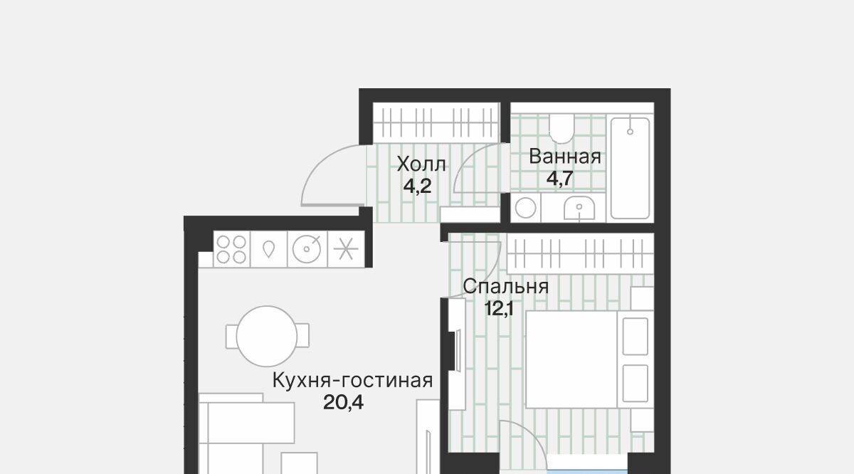 квартира г Тюмень р-н Калининский ул Игоря Комиссарова 8 фото 4